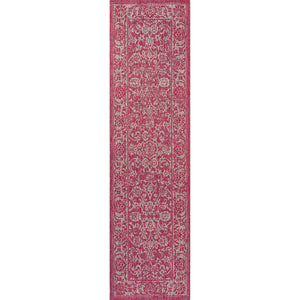 Tela Bohemian Textured Weave Floral Indoor/Outdoor Runner Rug