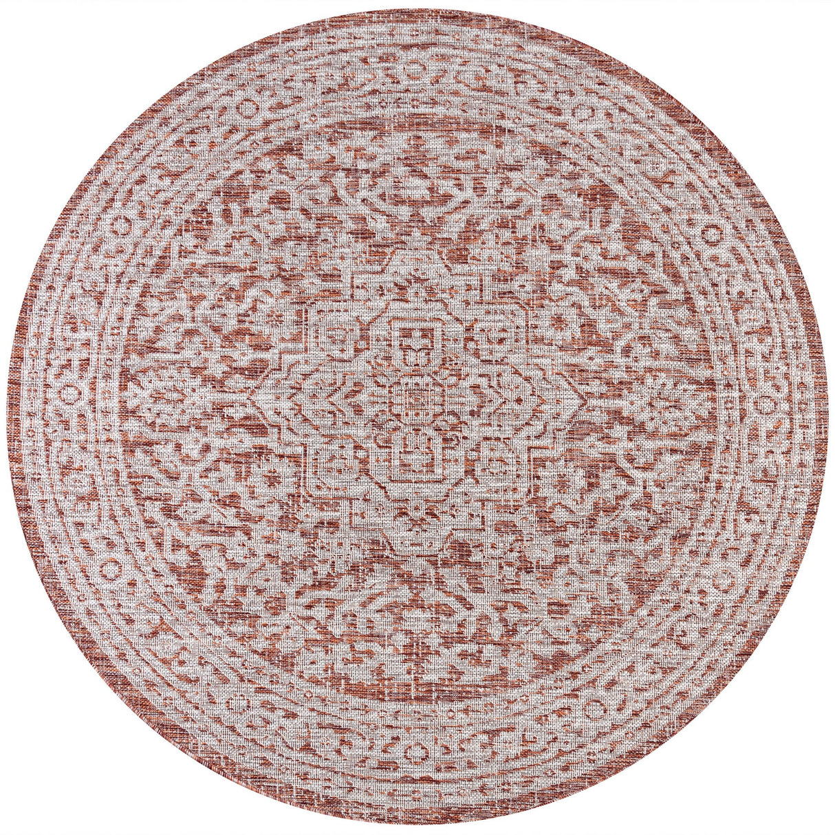Sinjuri Medallion Weave Indoor/Outdoor Round Area Rug