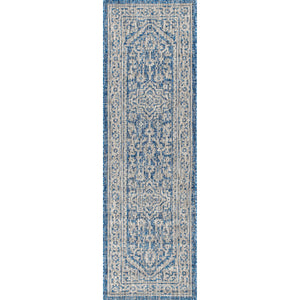 Sinjuri Medallion Textured Weave Indoor/Outdoor Runner Rug