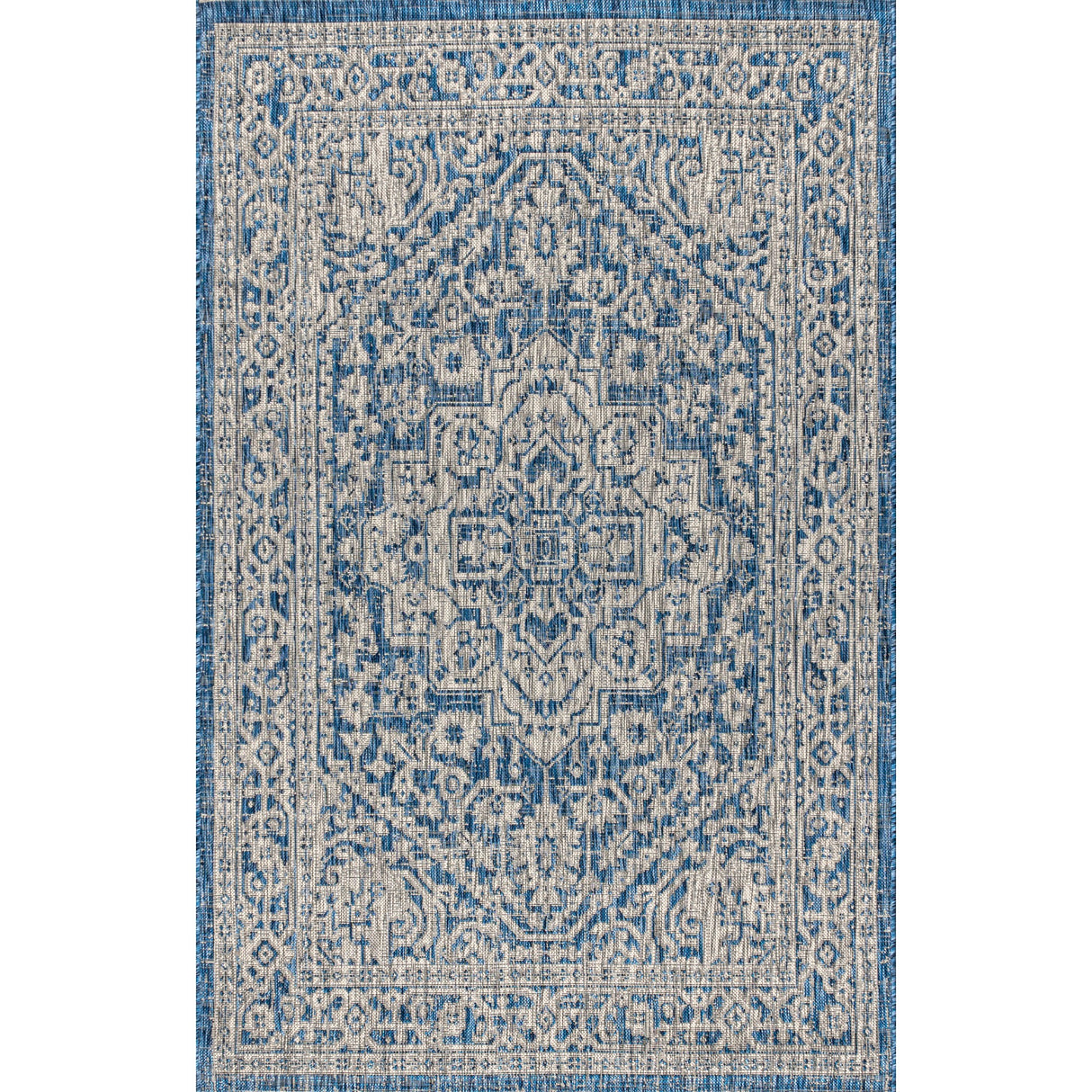 Sinjuri Medallion Textured Weave Indoor/Outdoor Area Rug