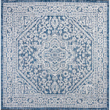 Sinjuri Medallion Textured Indoor/Outdoor Square Area Rug