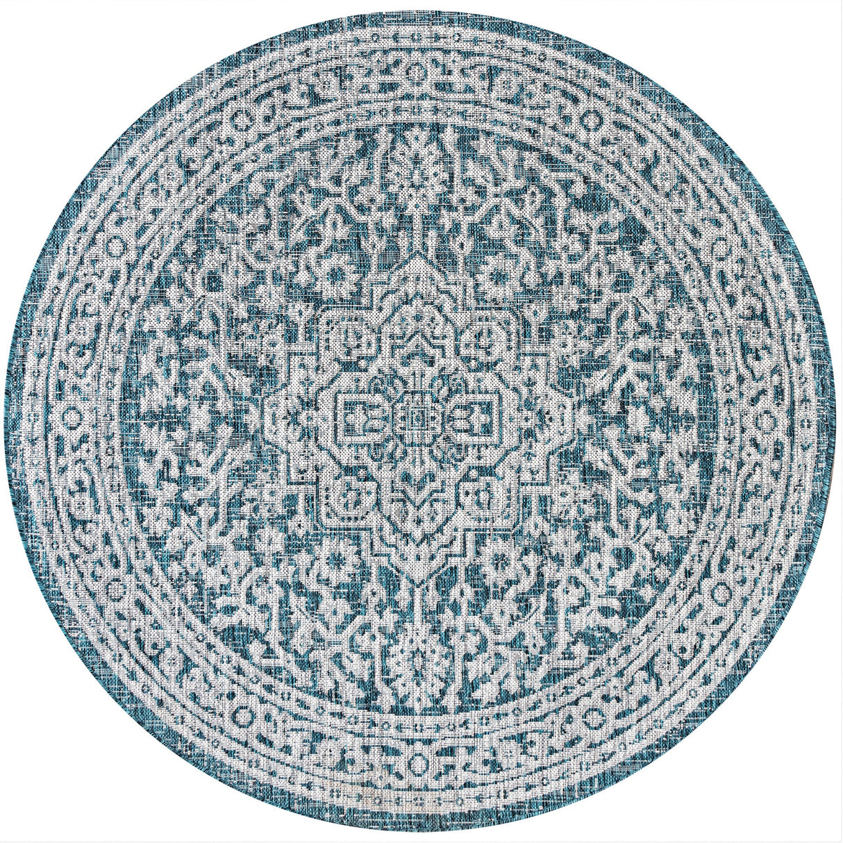 Sinjuri Medallion Weave Indoor/Outdoor Round Area Rug