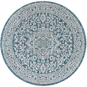 Sinjuri Medallion Weave Indoor/Outdoor Round Area Rug