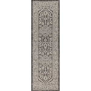 Sinjuri Medallion Textured Weave Indoor/Outdoor Runner Rug
