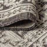Sinjuri Medallion Textured Weave Indoor/Outdoor Runner Rug