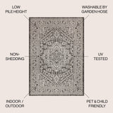 Sinjuri Medallion Textured Weave Indoor/Outdoor Area Rug