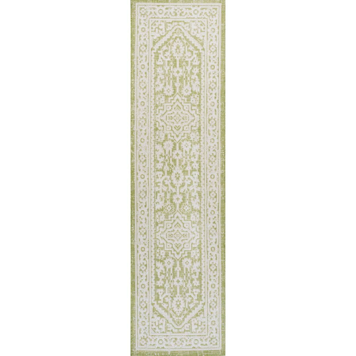 Sinjuri Medallion Textured Weave Indoor/Outdoor Runner Rug