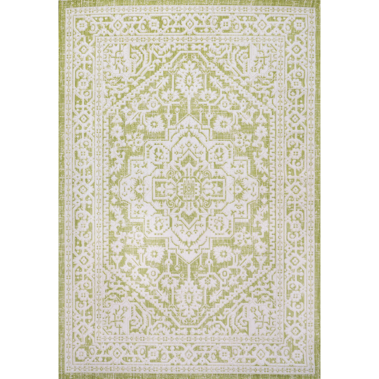 Sinjuri Medallion Textured Weave Indoor/Outdoor Area Rug