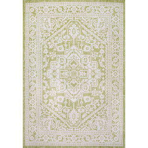 Sinjuri Medallion Textured Weave Indoor/Outdoor Area Rug
