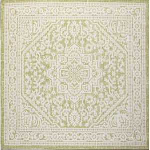 Sinjuri Medallion Textured Weave Indoor/Outdoor Square Area Rug