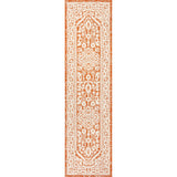Sinjuri Medallion Textured Weave Indoor/Outdoor Runner Rug