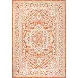 Sinjuri Medallion Textured Weave Indoor/Outdoor Area Rug