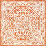 Sinjuri Medallion Textured Weave Indoor/Outdoor Square Area Rug