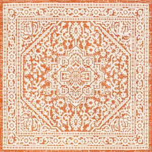 Sinjuri Medallion Textured Weave Indoor/Outdoor Square Area Rug