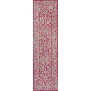 Sinjuri Medallion Textured Weave Indoor/Outdoor Runner Rug