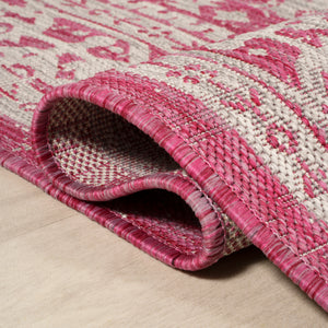 Sinjuri Medallion Textured Weave Indoor/Outdoor Square Area Rug