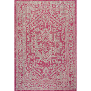 Sinjuri Medallion Textured Weave Indoor/Outdoor Area Rug