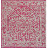 Sinjuri Medallion Textured Weave Indoor/Outdoor Square Area Rug