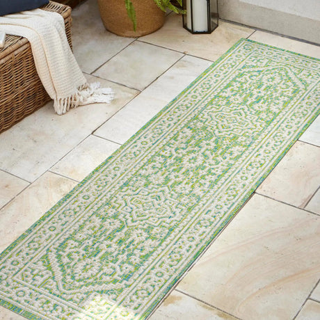 Sinjuri-Medallion-Textured-Weave-Indoor/Outdoor-Runner-Rug-Runner-Rugs