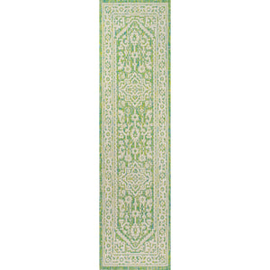 Sinjuri Medallion Textured Weave Indoor/Outdoor Runner Rug