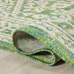Sinjuri Medallion Textured Weave Indoor/Outdoor Runner Rug