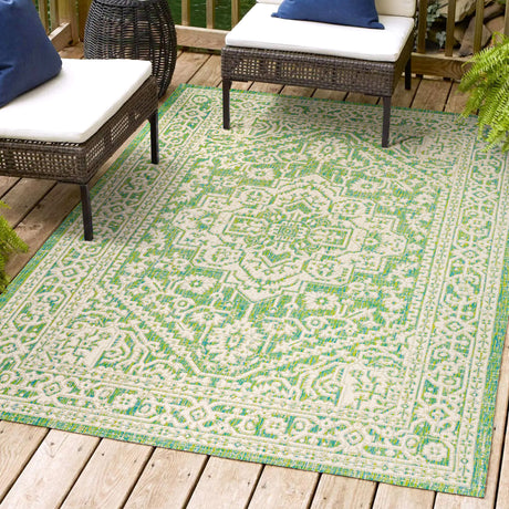 Sinjuri-Medallion-Textured-Weave-Indoor/Outdoor-Area-Rug-Area-Rugs