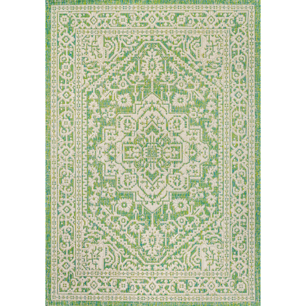 Sinjuri Medallion Textured Weave Indoor/Outdoor Area Rug
