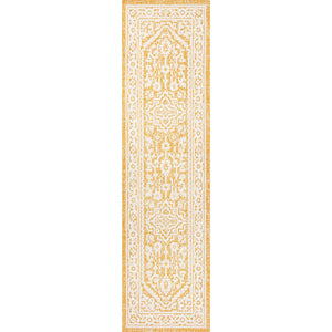 Sinjuri Medallion Textured Weave Indoor/Outdoor Runner Rug