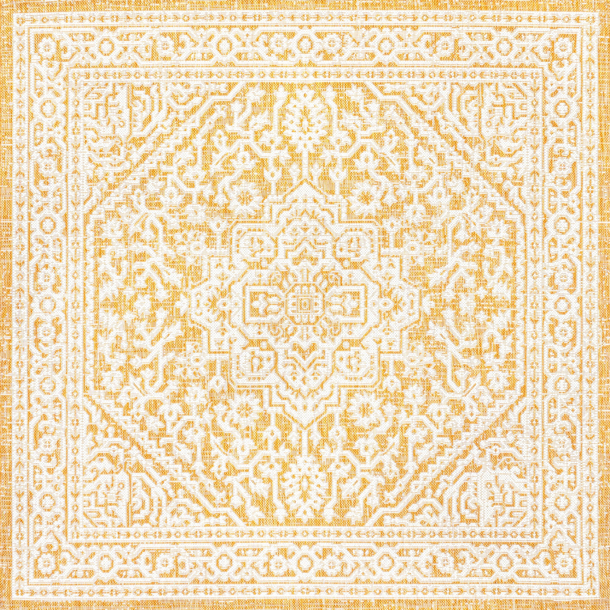 Sinjuri Medallion Textured Weave Indoor/Outdoor Square Area Rug