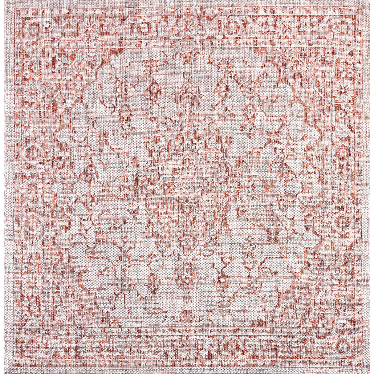 Rozetta Boho Medallion Textured Weave Indoor/Outdoor Square Area Rug