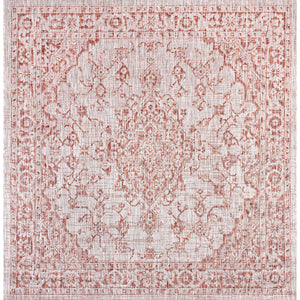 Rozetta Boho Medallion Textured Weave Indoor/Outdoor Square Area Rug
