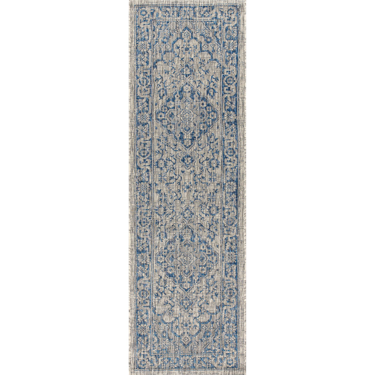 Rozetta Boho Medallion Textured Weave Indoor/Outdoor Runner Rug