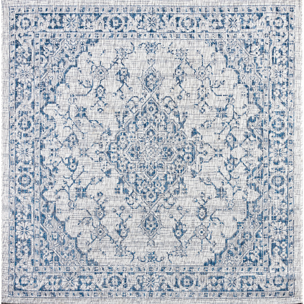 Rozetta Boho Medallion Textured Weave Indoor/Outdoor Square Area Rug