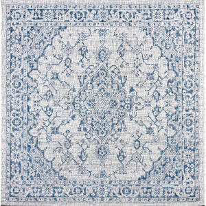 Rozetta Boho Medallion Textured Weave Indoor/Outdoor Square Area Rug