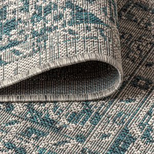 Rozetta Boho Medallion Textured Weave Indoor/Outdoor Square Area Rug