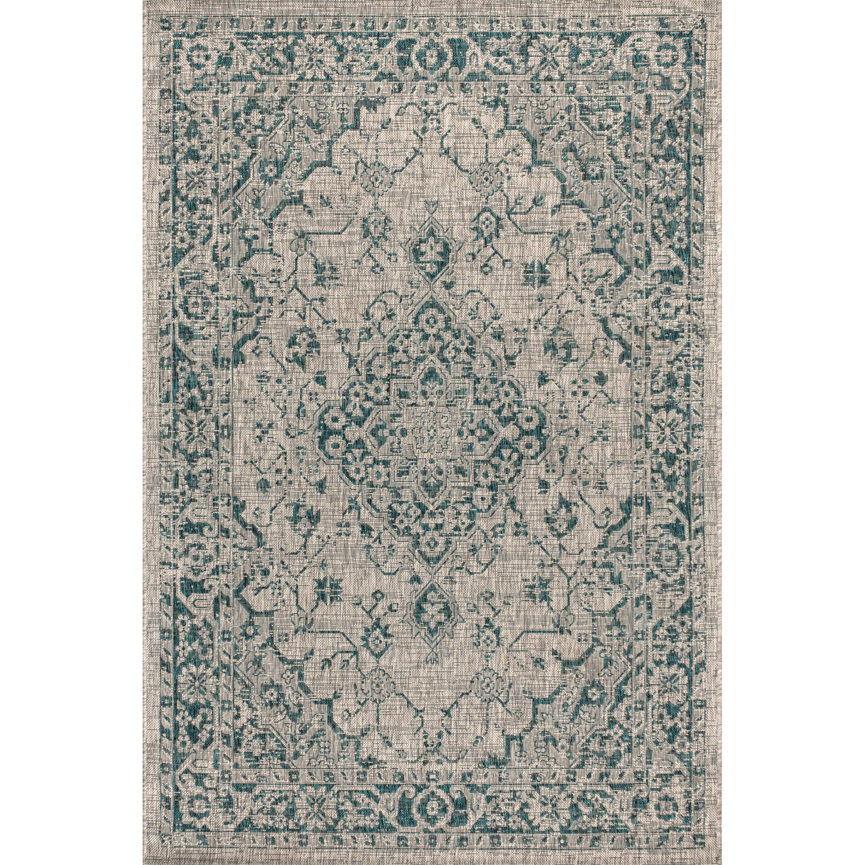 Rozetta Boho Medallion Textured Weave Indoor/Outdoor Area Rug