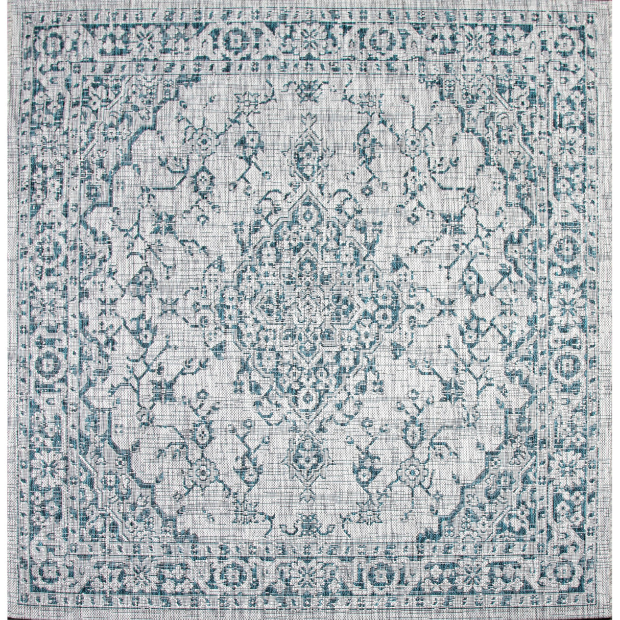 Rozetta Boho Medallion Textured Weave Indoor/Outdoor Square Area Rug