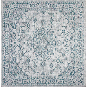 Rozetta Boho Medallion Textured Weave Indoor/Outdoor Square Area Rug