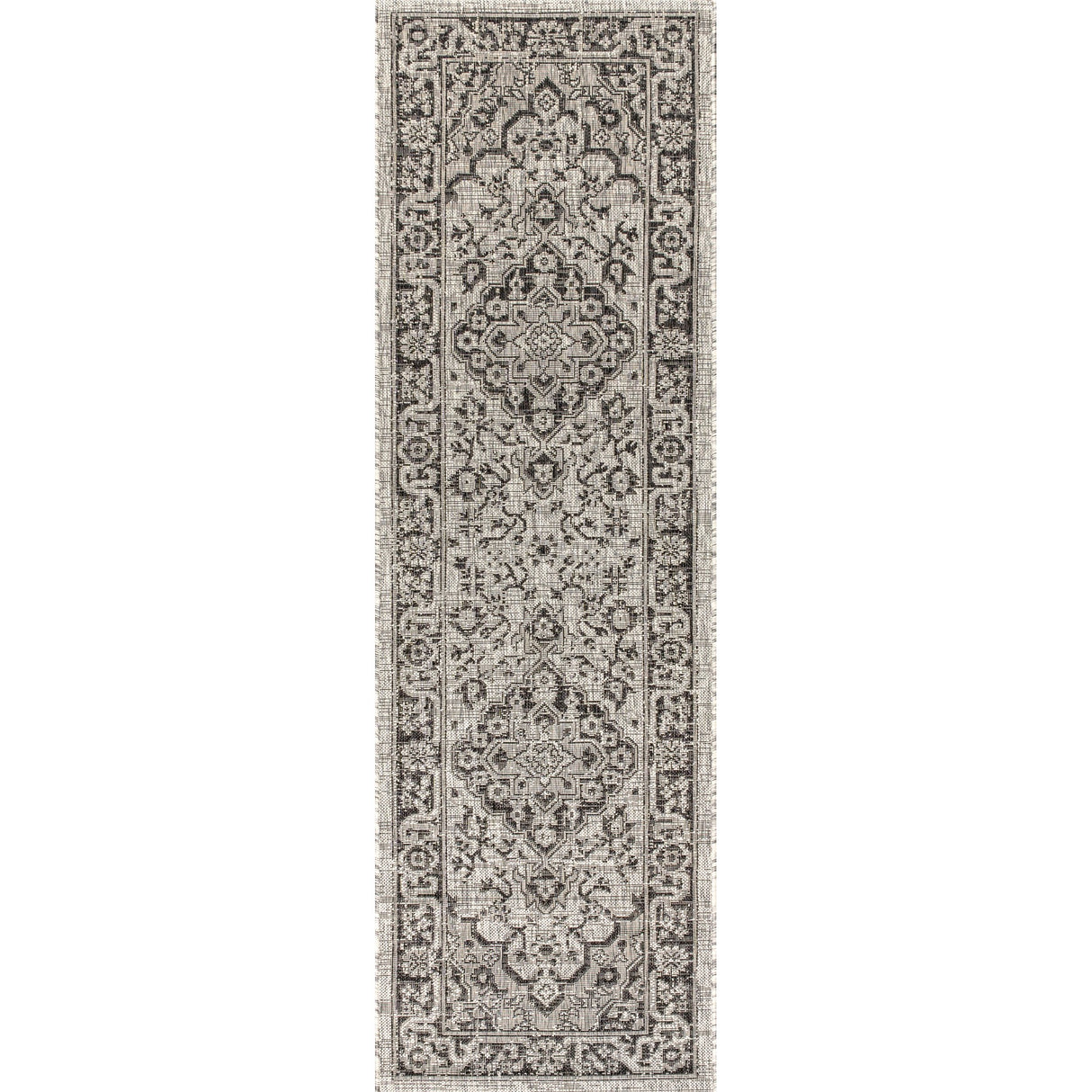 Rozetta Boho Medallion Textured Weave Indoor/Outdoor Runner Rug