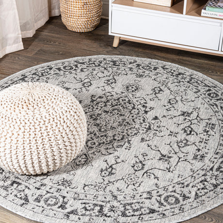 Rozetta-Boho-Medallion-Textured-Weave-Indoor/Outdoor-Round-Area-Rug-Area-Rugs