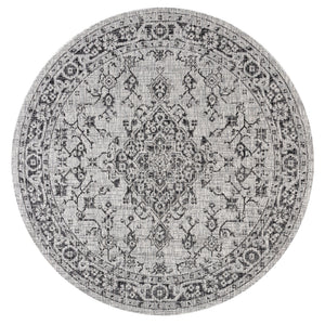 Rozetta Boho Medallion Textured Weave Indoor/Outdoor Round Area Rug