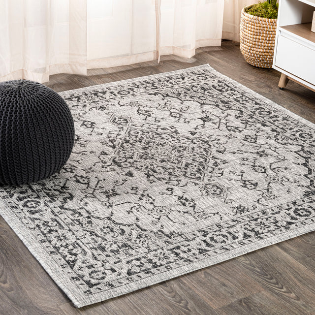Rozetta-Boho-Medallion-Textured-Weave-Indoor/Outdoor-Square-Area-Rug-Area-Rugs