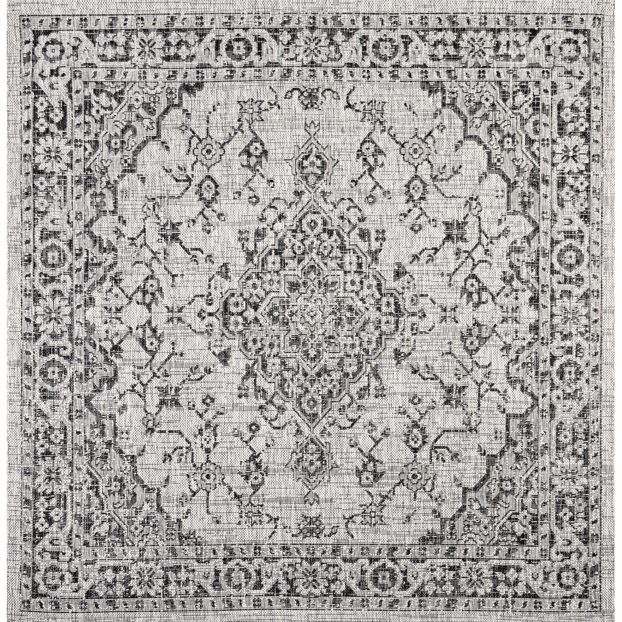 Rozetta Boho Medallion Textured Weave Indoor/Outdoor Square Area Rug