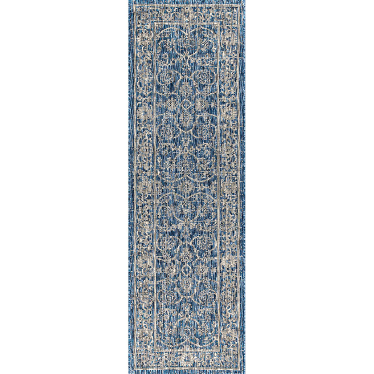 Palazzo Vine and Border Textured Weave Indoor/Outdoor Runner Rug