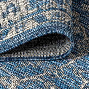 Palazzo Vine and Border Textured Weave Indoor/Outdoor Runner Rug