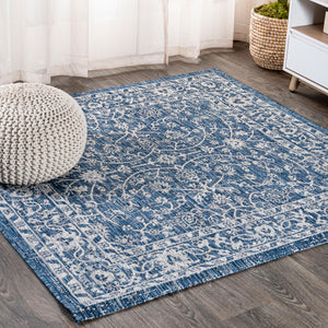 Palazzo Vine and Border Textured Weave Indoor/Outdoor Square Area Rug