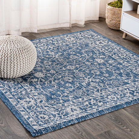 Palazzo Vine and Border Textured Weave Indoor/Outdoor Square Area Rug