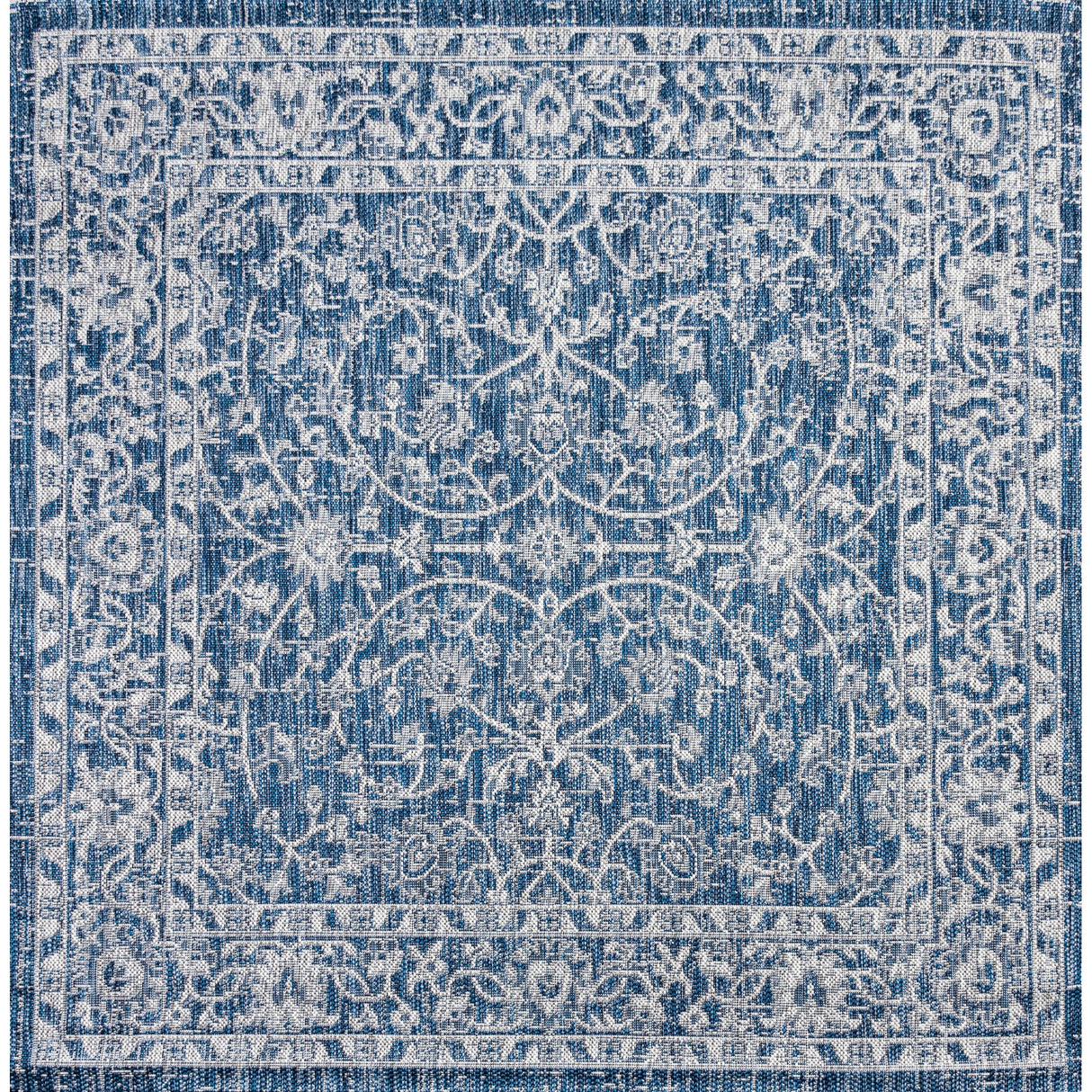 Palazzo Vine and Border Textured Weave Indoor/Outdoor Square Area Rug