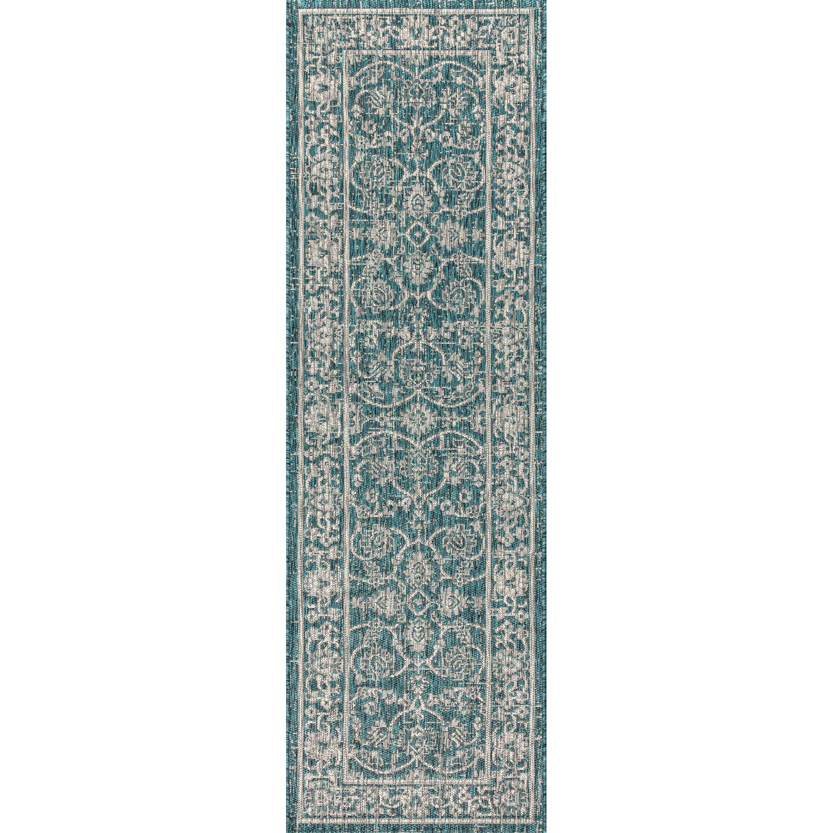 Palazzo Vine and Border Textured Weave Indoor/Outdoor Runner Rug