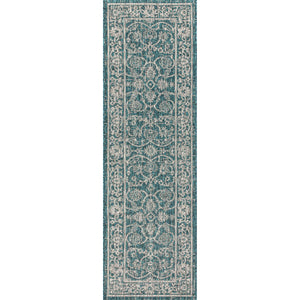 Palazzo Vine and Border Textured Weave Indoor/Outdoor Runner Rug